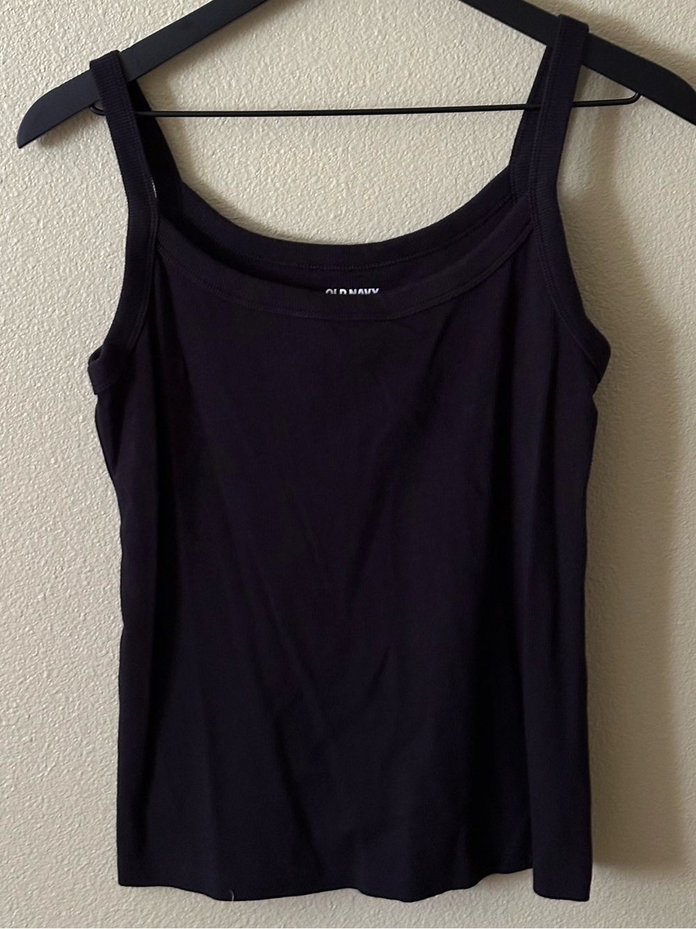 Old Navy Black Ribbed Scoop Neck Tank Top
